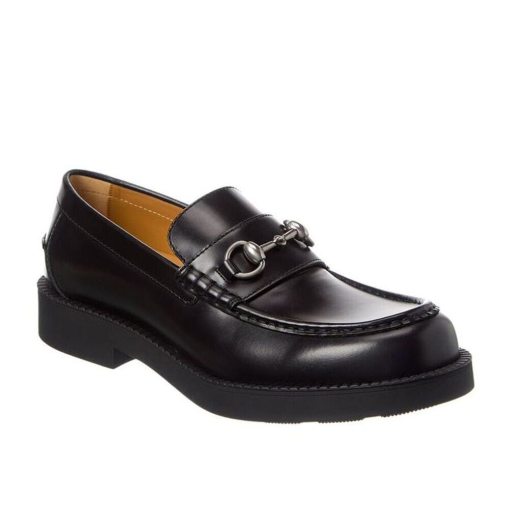 Gucci Mens Horsebit Leather Loafers 794202 Black Size 11.5 US 12 NEW